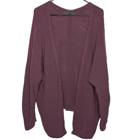 Brandy Melville Purple Open Front Chunky Knit Cardigan Sweater One Size - Picture 1 of 16